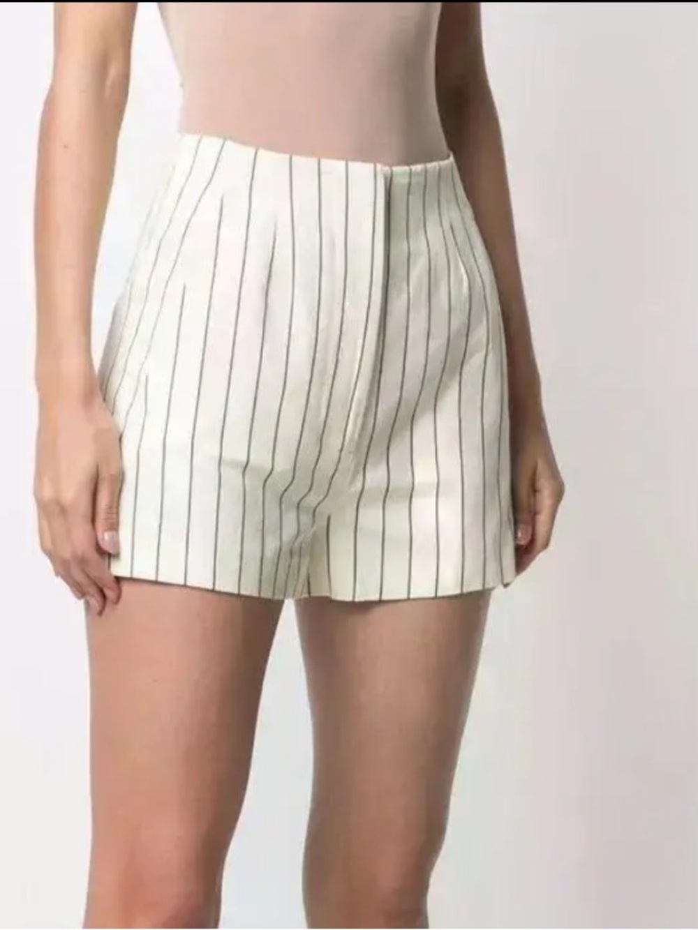 TELA Italian High-Waisted Tailored Shorts Cotton Linen blend classy luxury, XS